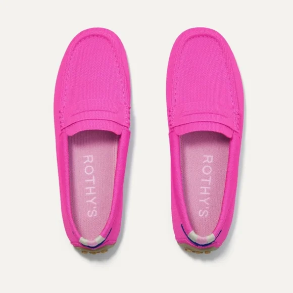 Rothy's The Driver Loafer Classic Business Casual Dragonfruit Pink Knit Size 10 - Picture 1 of 9